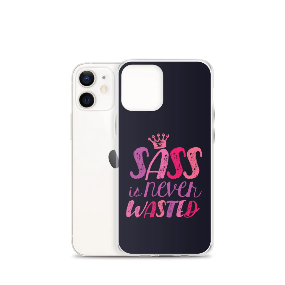 Sass is Never Wasted (Pink on Navy iPhone Case)