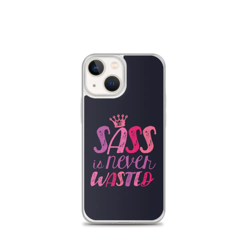 Sass is Never Wasted (Pink on Navy iPhone Case)