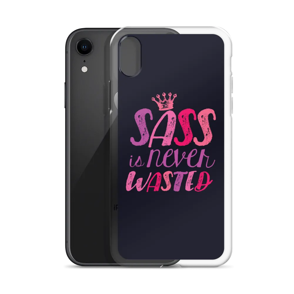 Sass is Never Wasted (Pink on Navy iPhone Case)