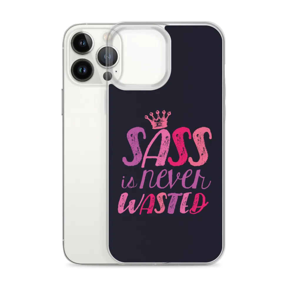 Sass is Never Wasted (Pink on Navy iPhone Case)