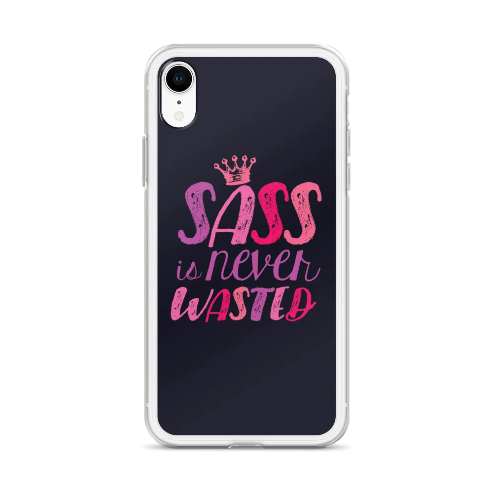 Sass is Never Wasted (Pink on Navy iPhone Case)