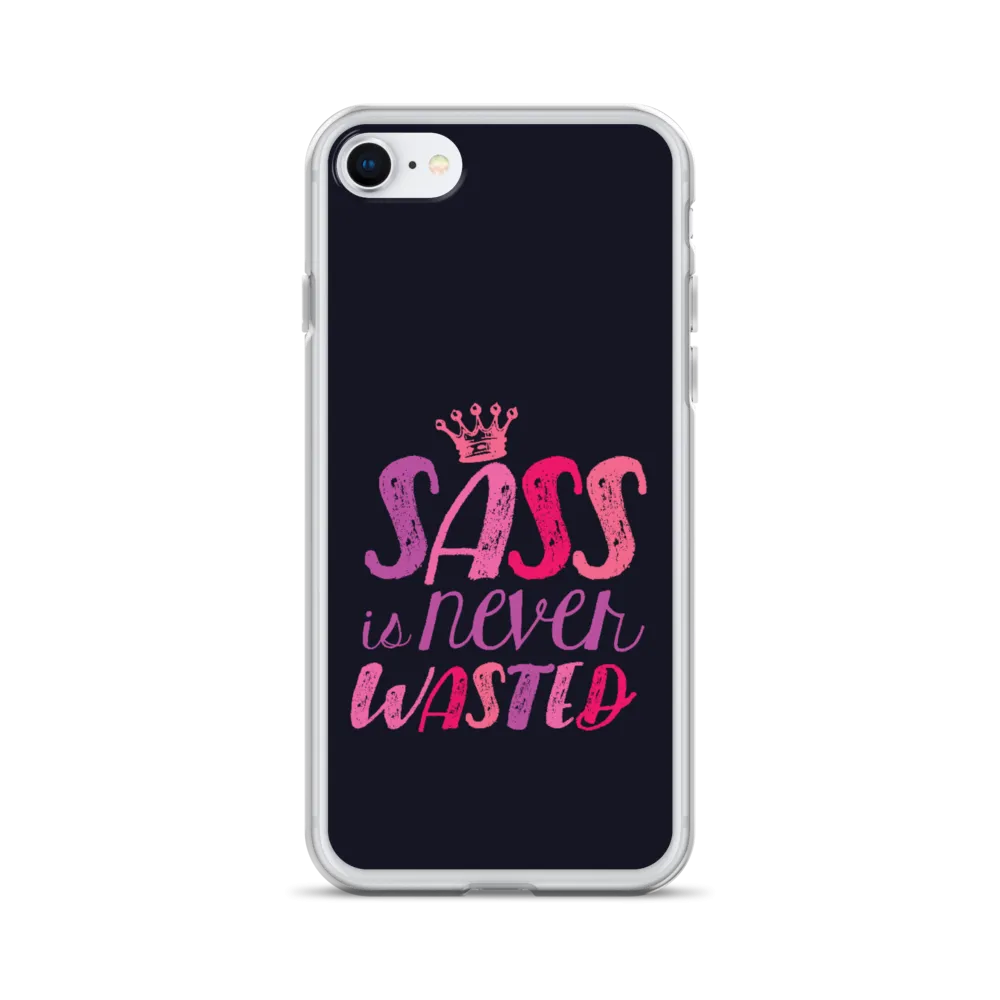 Sass is Never Wasted (Pink on Navy iPhone Case)
