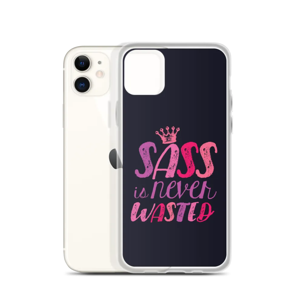 Sass is Never Wasted (Pink on Navy iPhone Case)