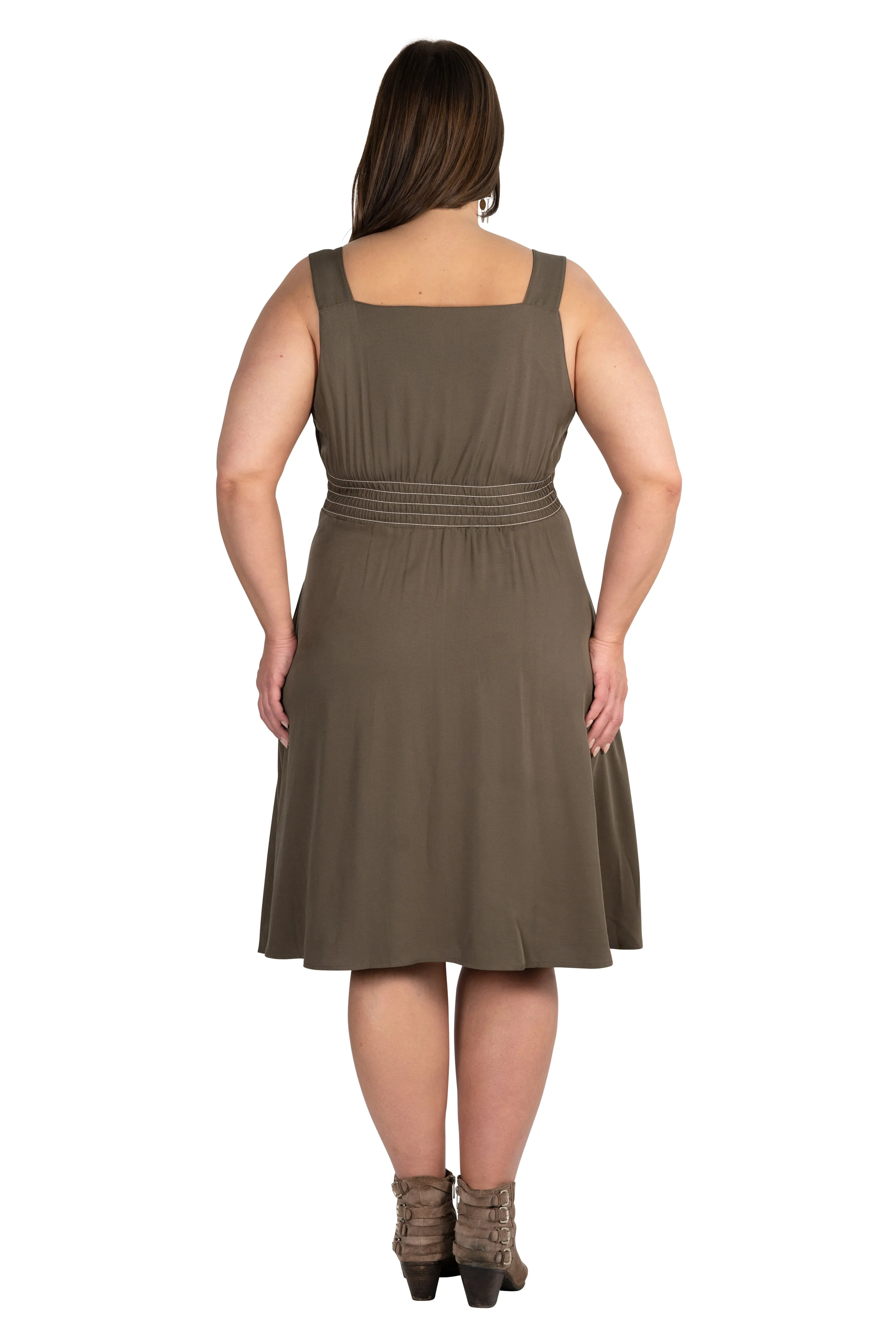 Sheet Dress in Olive Green