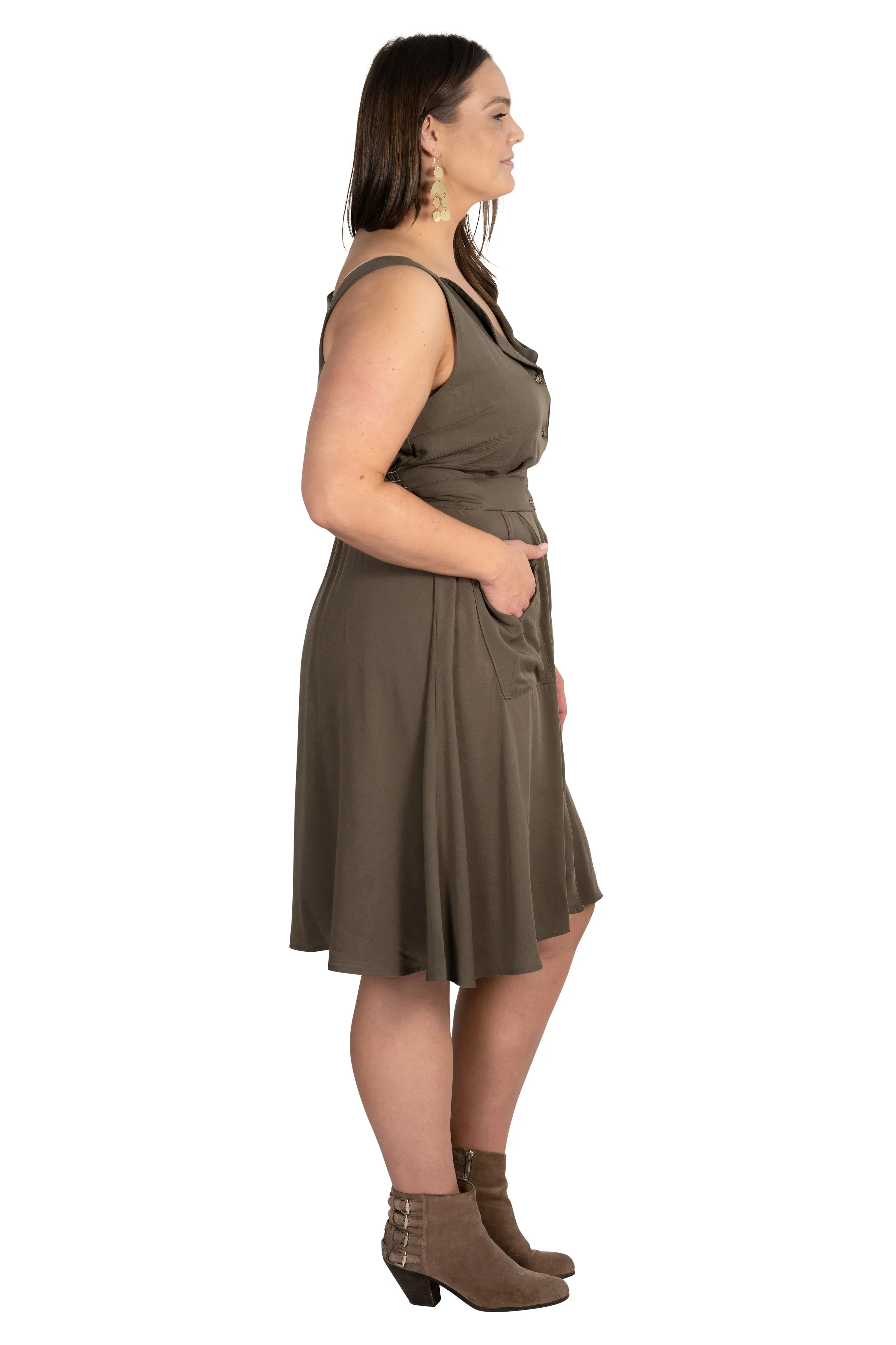 Sheet Dress in Olive Green