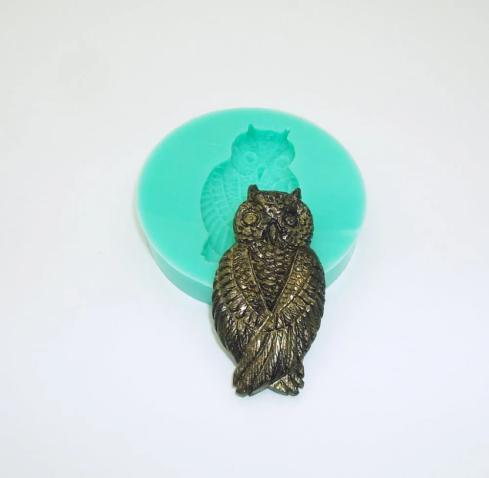 Silicone Mold Big Owl Jewelry Making Resin Polymer Clay.
