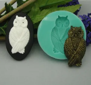 Silicone Mold Big Owl Jewelry Making Resin Polymer Clay.