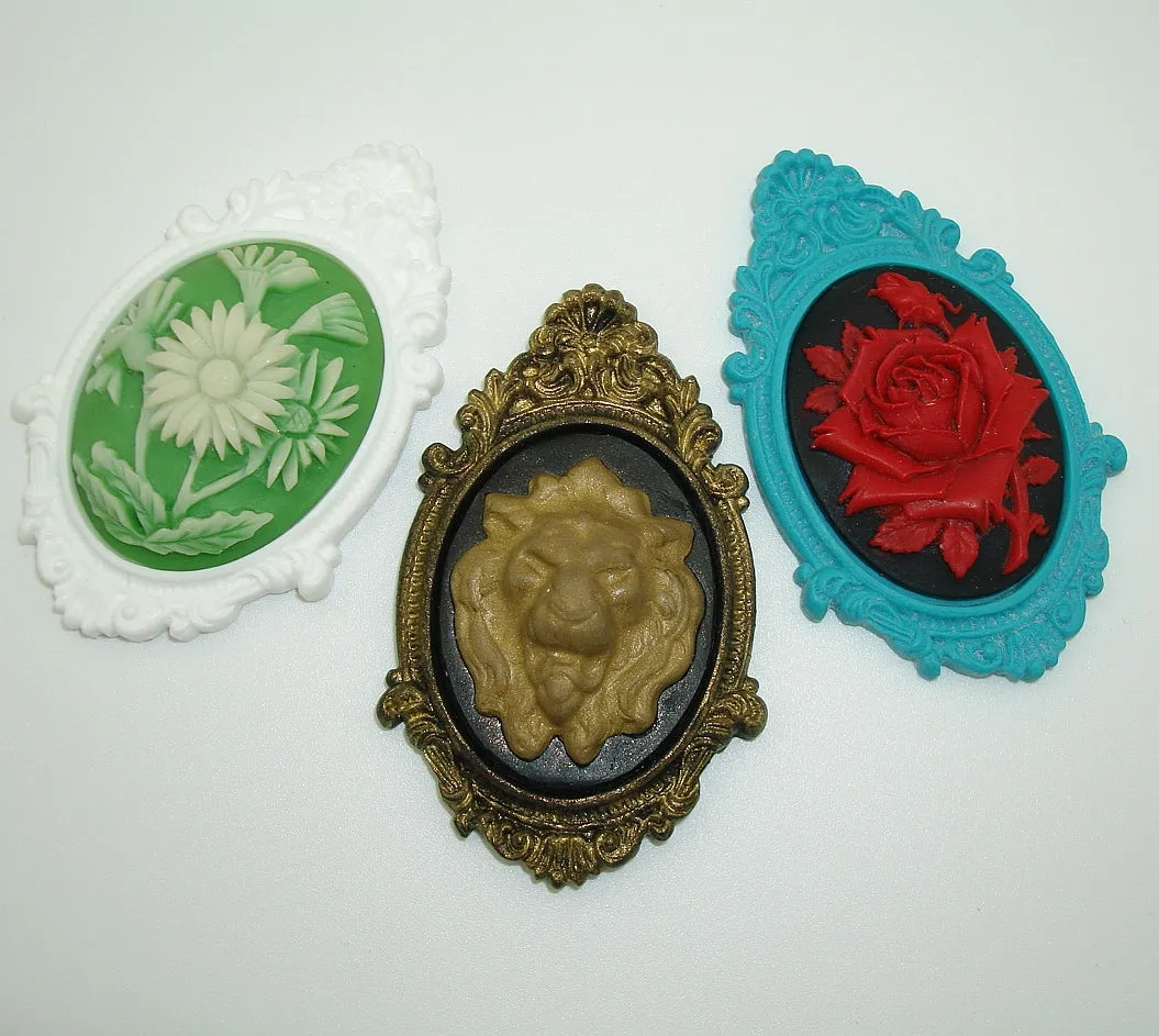 Silicone Mold Flexible  Cabochon Cameo Setting Frame.