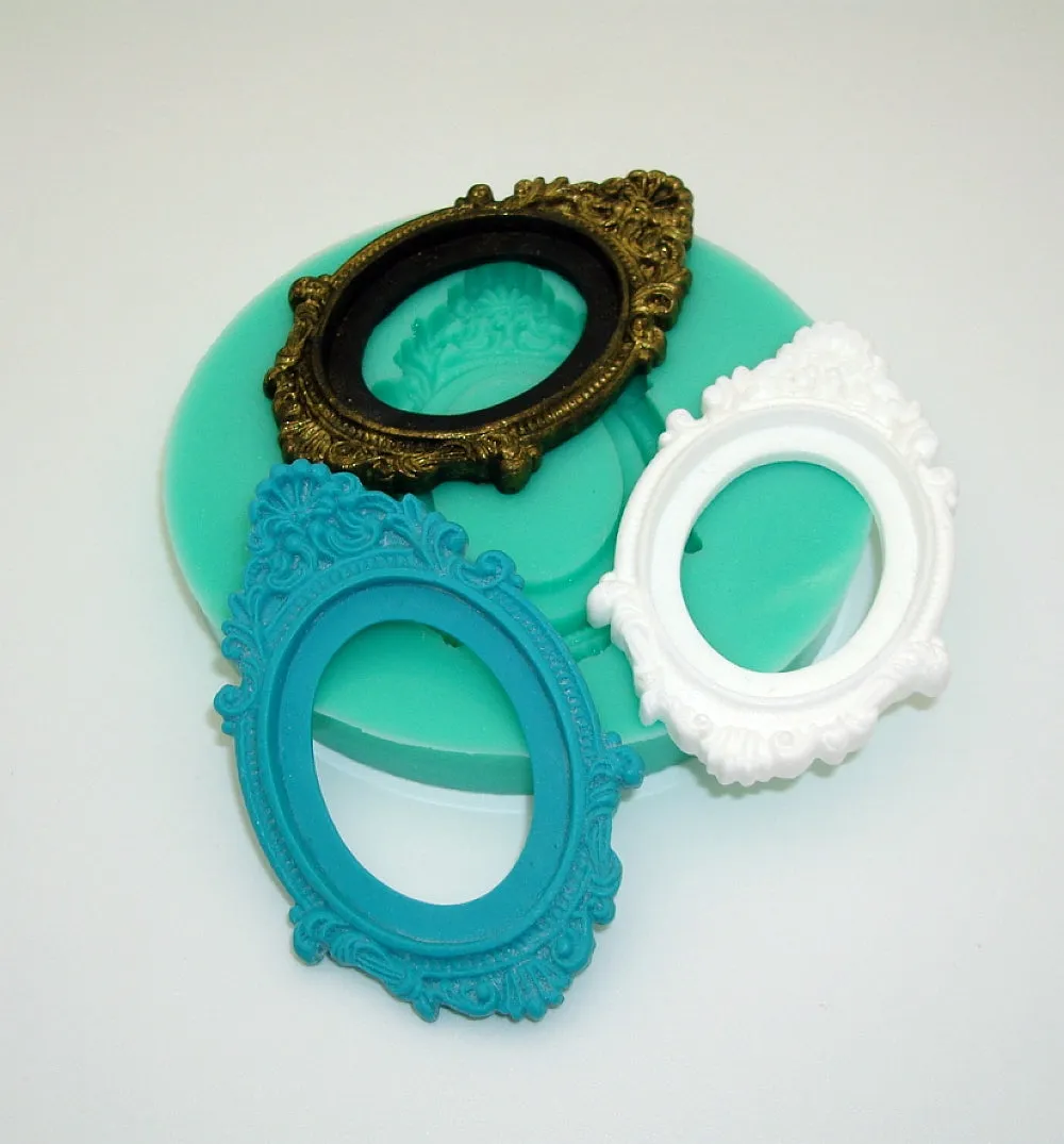 Silicone Mold Flexible  Cabochon Cameo Setting Frame.