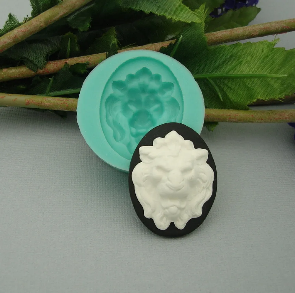 Silicone Mold   Lion Cameo  for Crafts, Jewelry, Resin,  Polymer Clay.