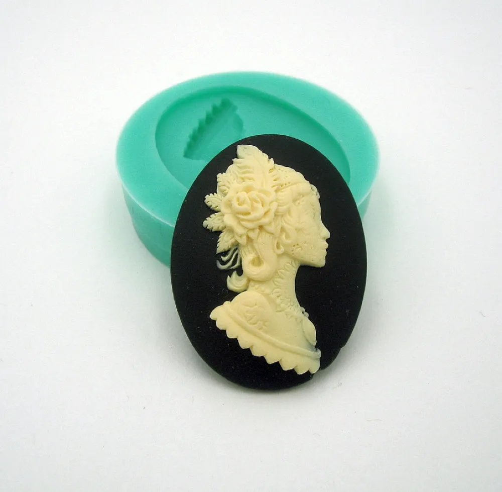 Silicone Mold   Tattoo Princess Cameo  Flexible  for Crafts, Resin,  Clay.