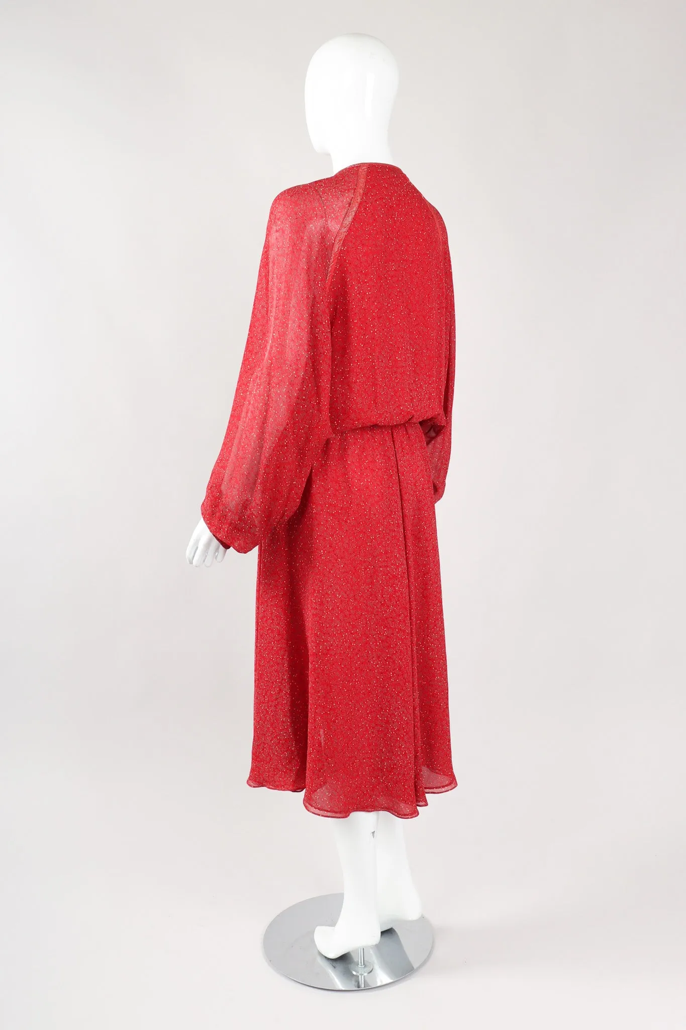 Silk Batwing Lamé Dress