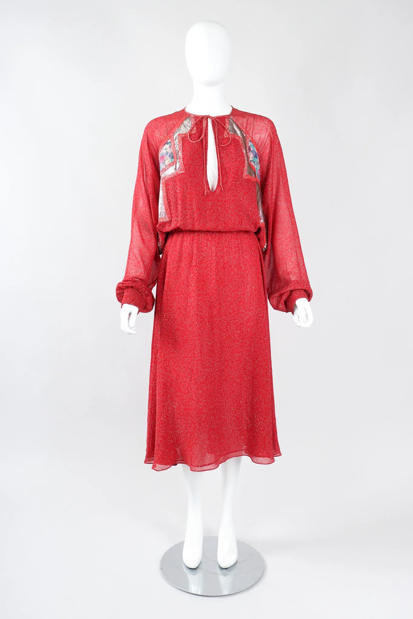 Silk Batwing Lamé Dress