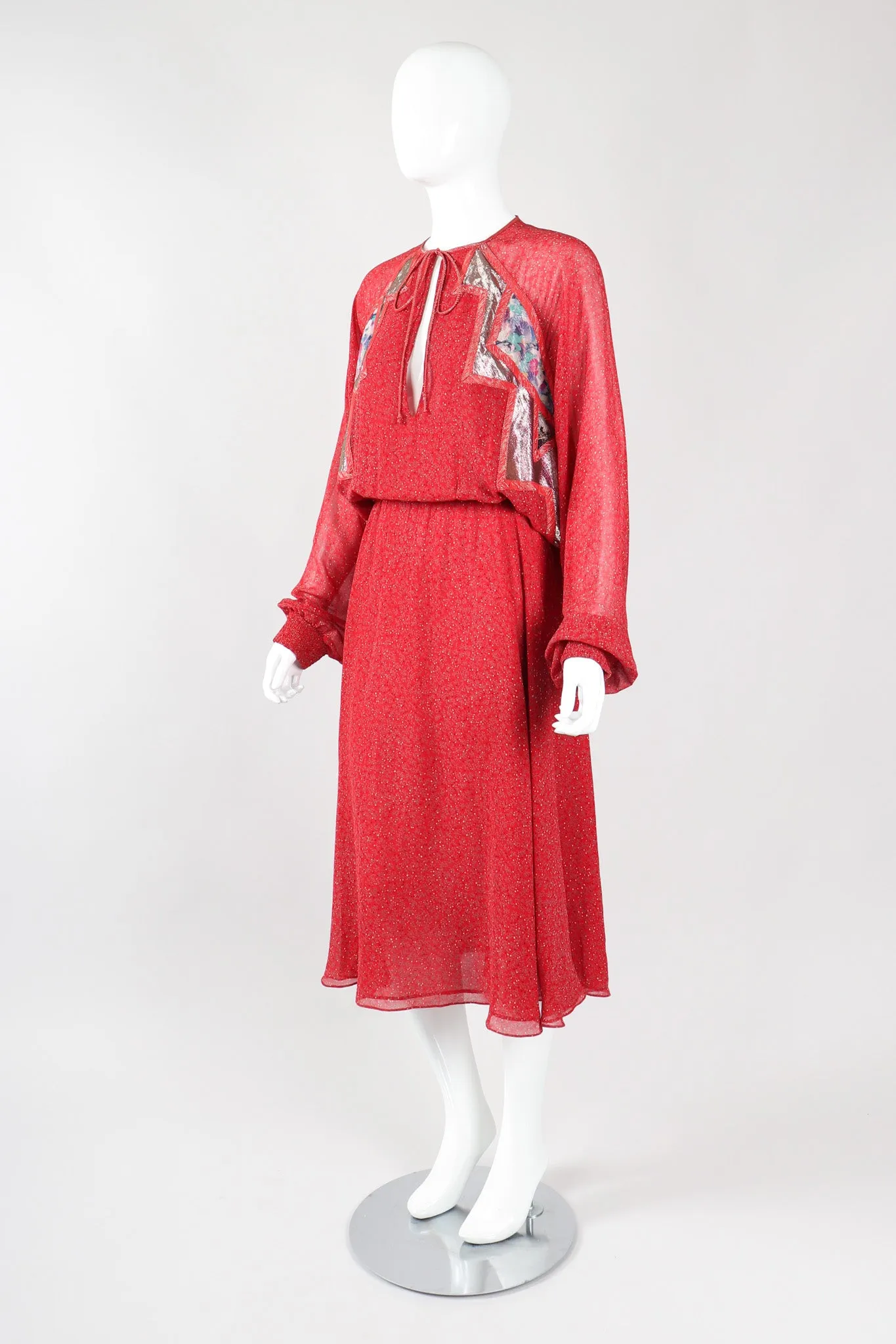 Silk Batwing Lamé Dress