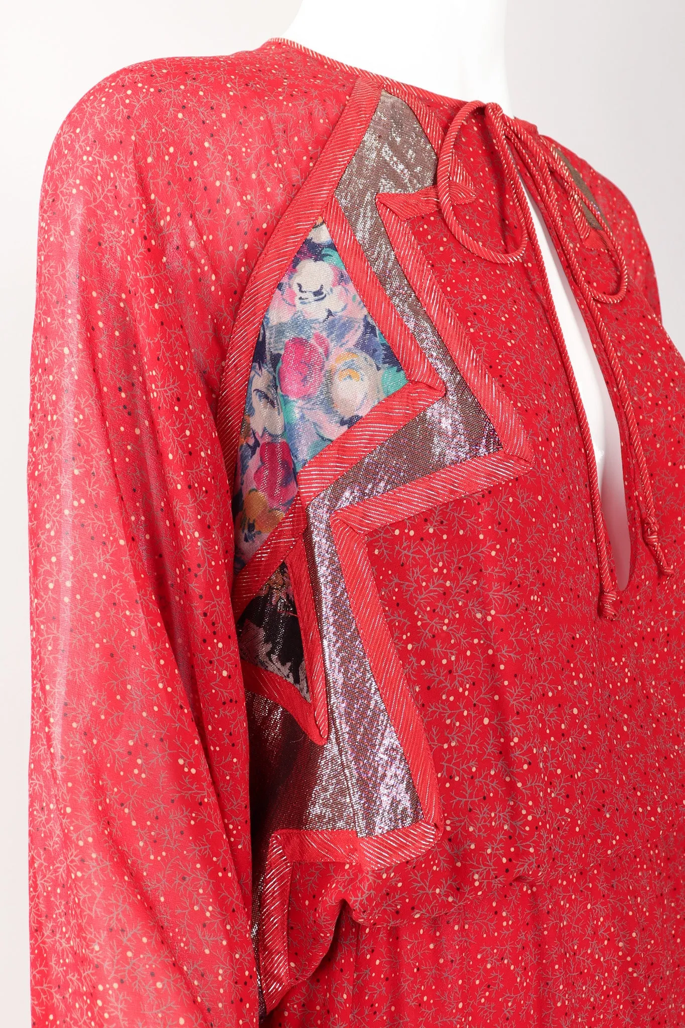 Silk Batwing Lamé Dress