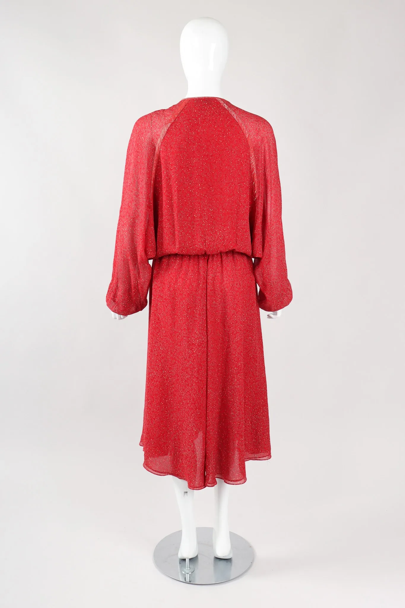Silk Batwing Lamé Dress
