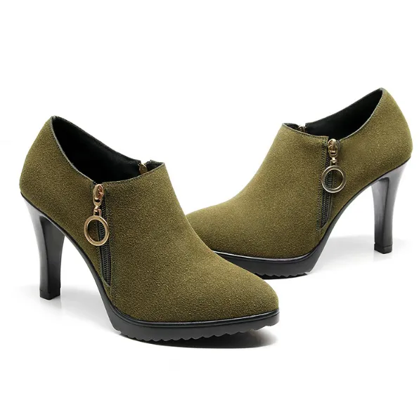 Small Feet Pointy Toe Heeled Booties DS158