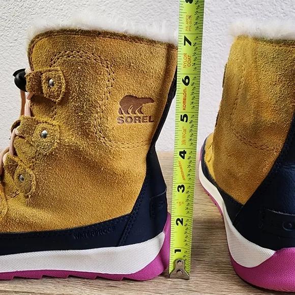 SOREL Kids' Whitney II Joan Lace Suede Faux Fur Snow Boot Big Girl 4