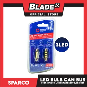 Sparco Led Bulb Can Bus SPL107 3LEDS Used for Boot Light, Interior Light & License Plate Light