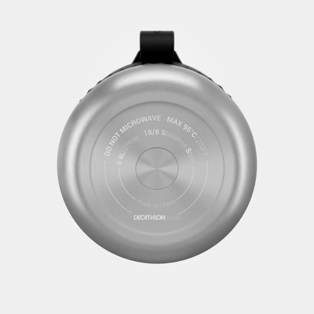 Stainless Steel Isothermal Food Box for Hiking MH500 0.8 L with Bowl Black