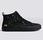 STAR WARS OCA High Black Suede Light Speed Graphic Print Sneaker Men