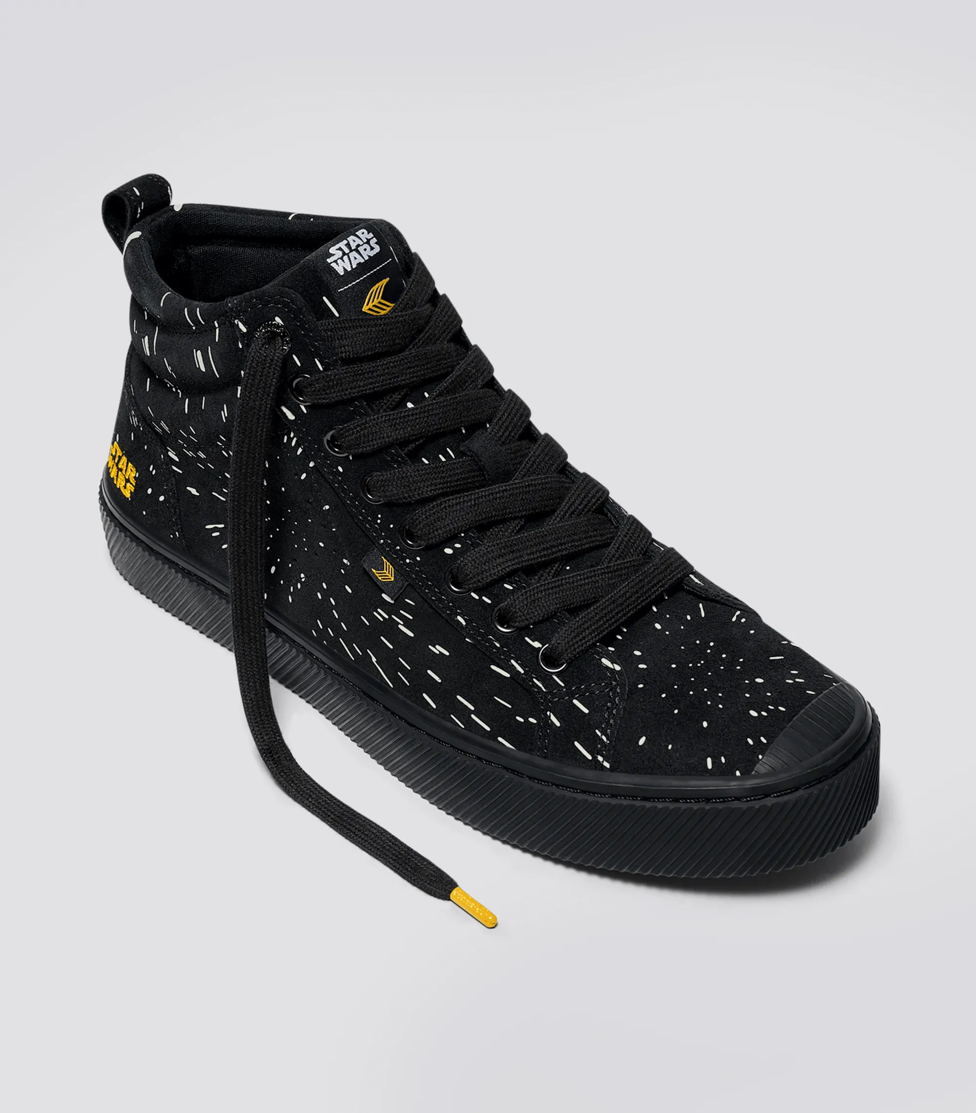 STAR WARS OCA High Black Suede Light Speed Graphic Print Sneaker Men