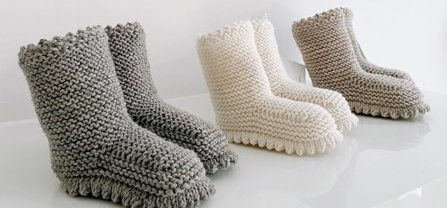 Strickschuhe Boots Sand