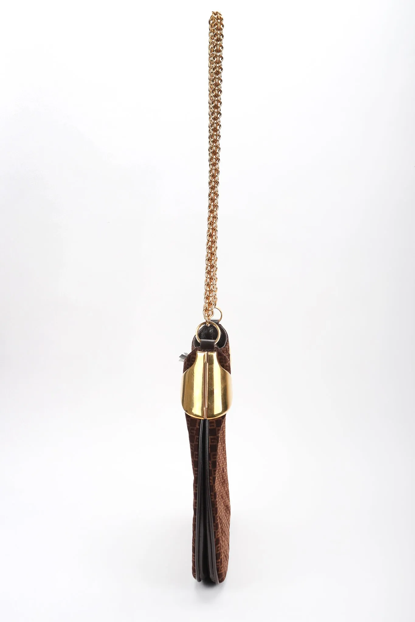Suede Monogram Shoulder Bag