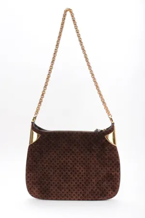 Suede Monogram Shoulder Bag