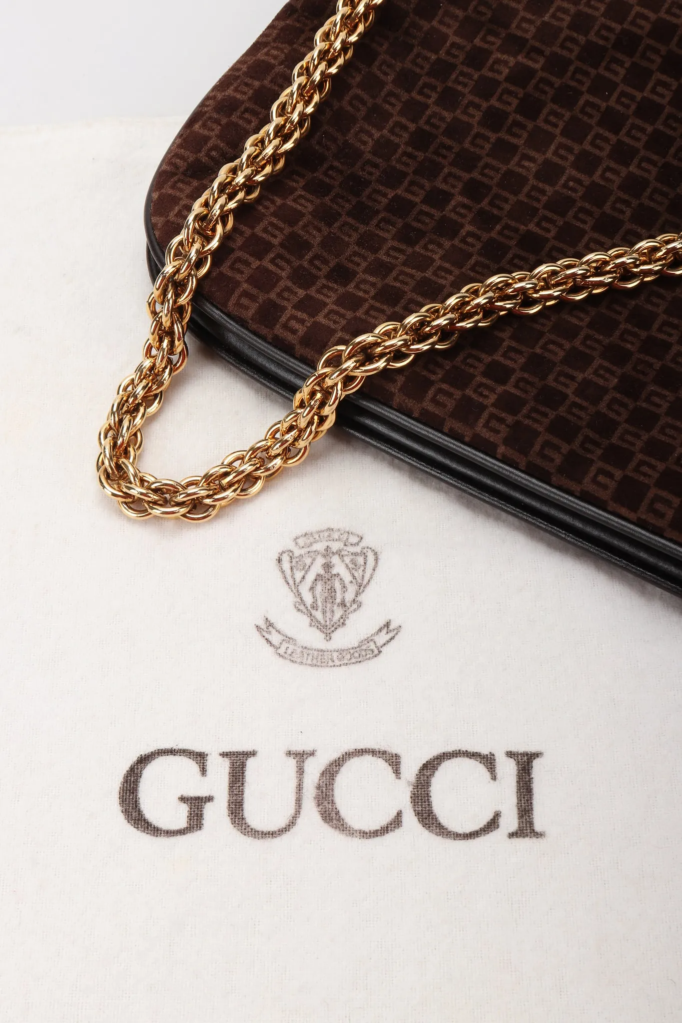 Suede Monogram Shoulder Bag