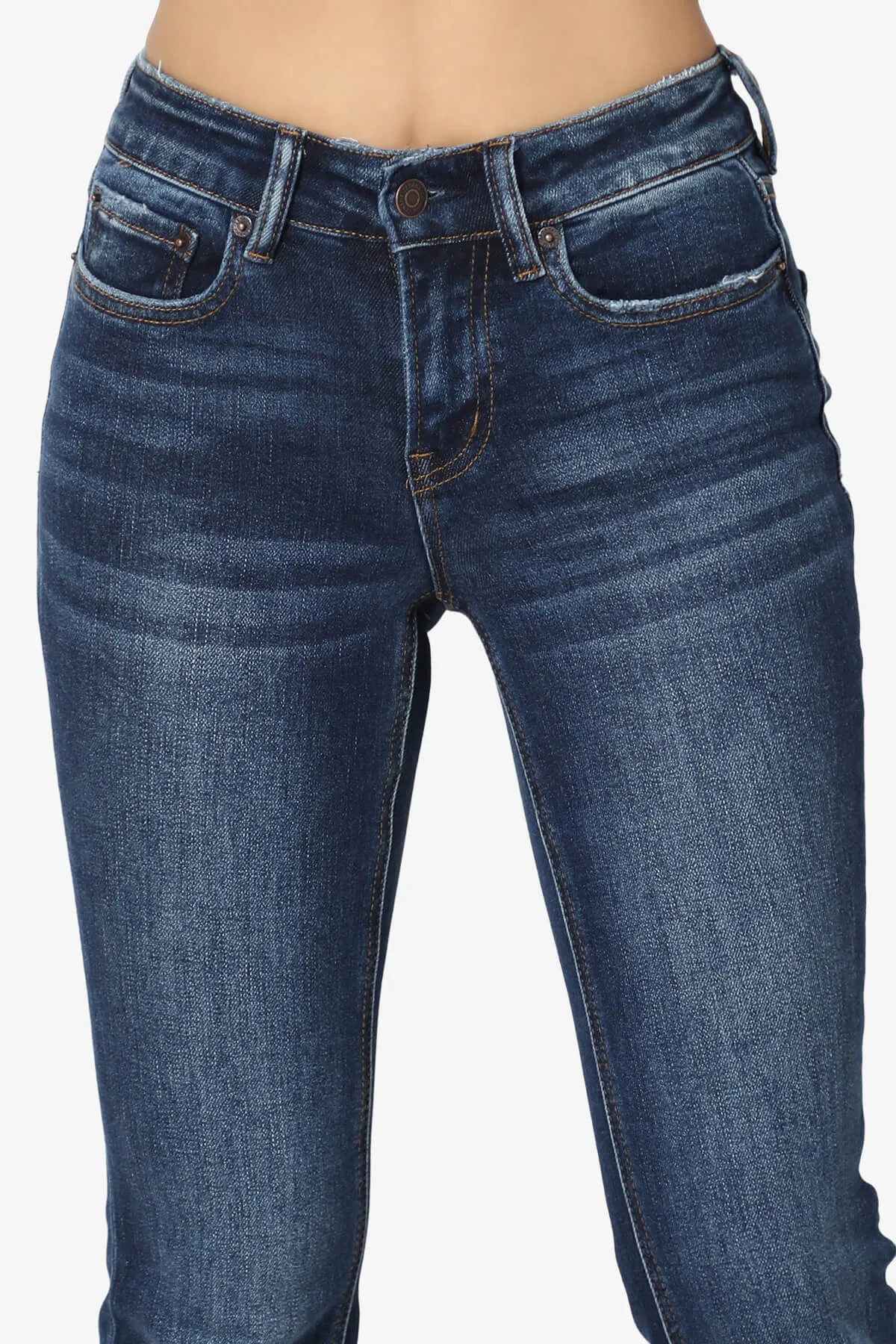 Swan Mid Rise Stretch Denim Bootcut Jeans