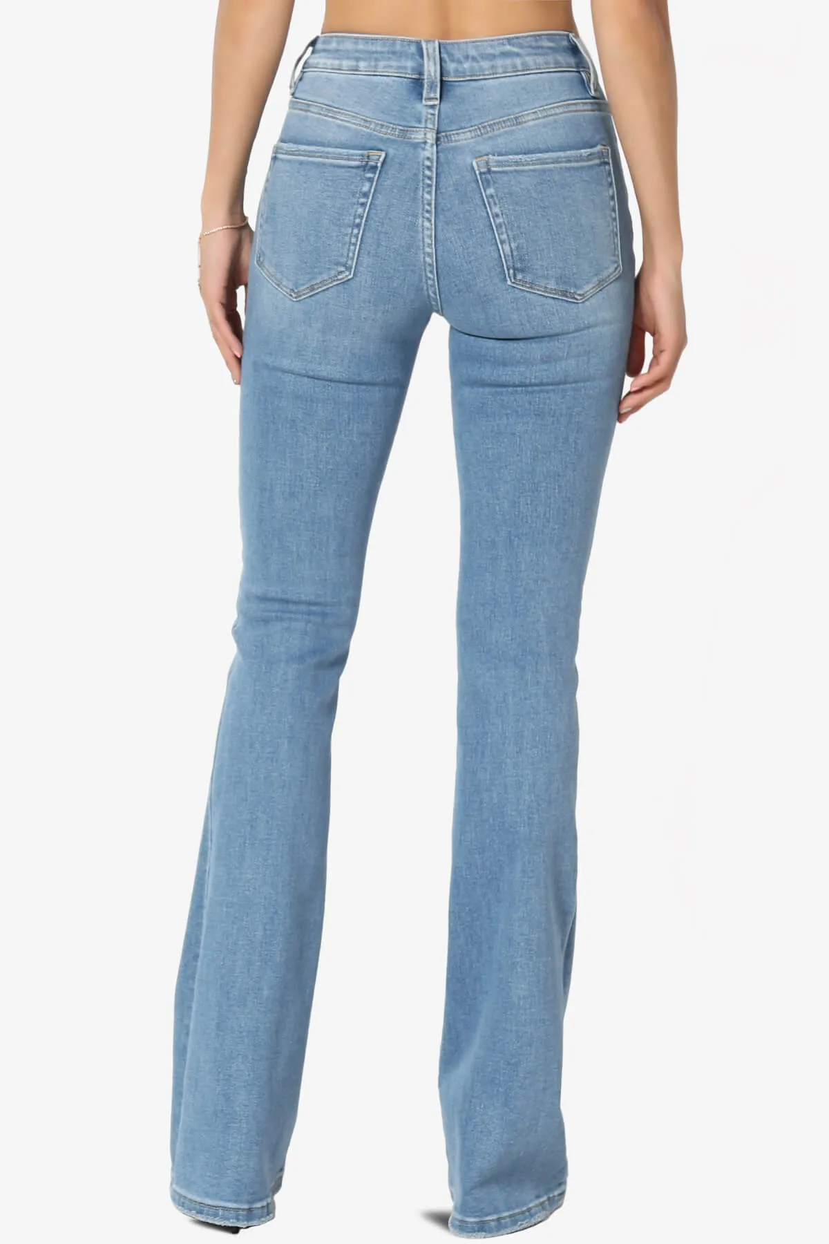 Swan Mid Rise Stretch Denim Bootcut Jeans