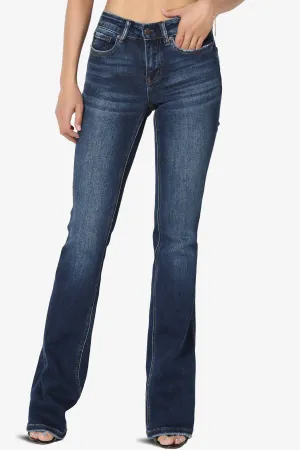 Swan Mid Rise Stretch Denim Bootcut Jeans