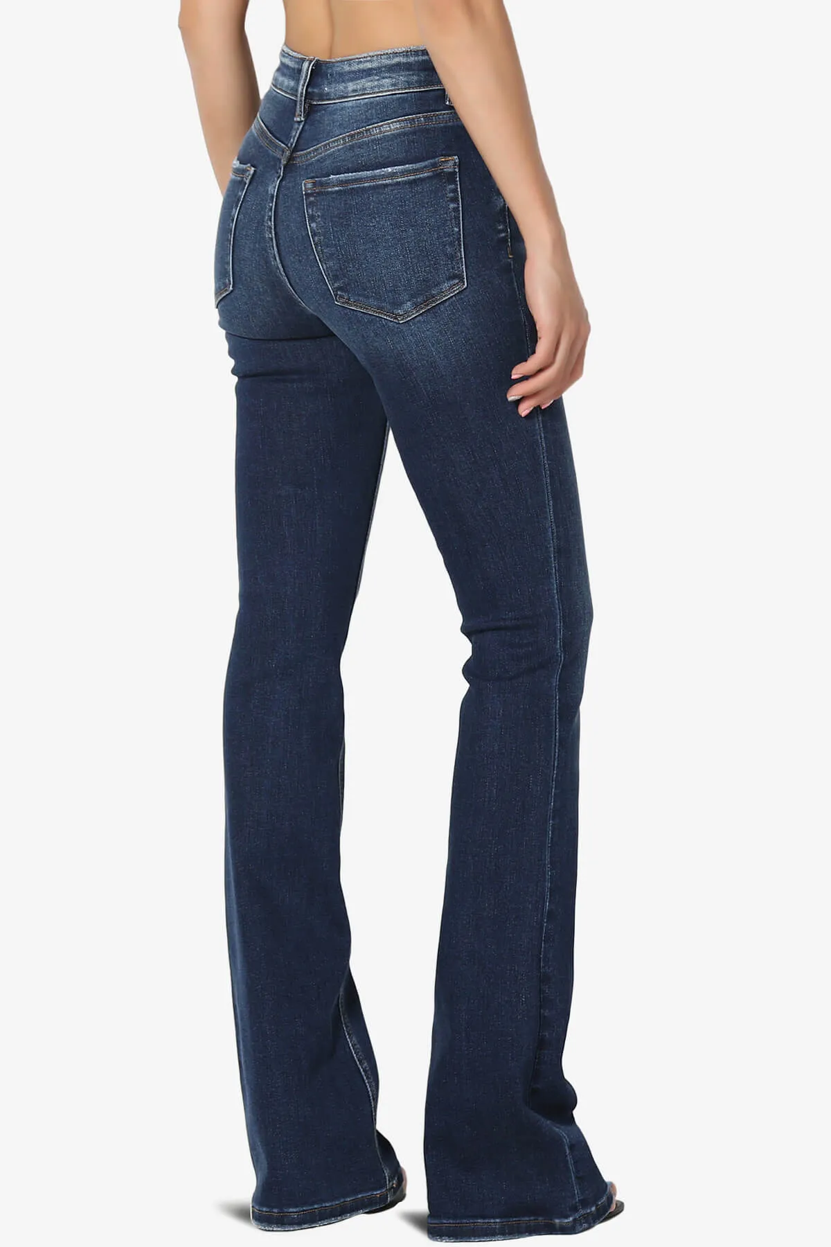 Swan Mid Rise Stretch Denim Bootcut Jeans
