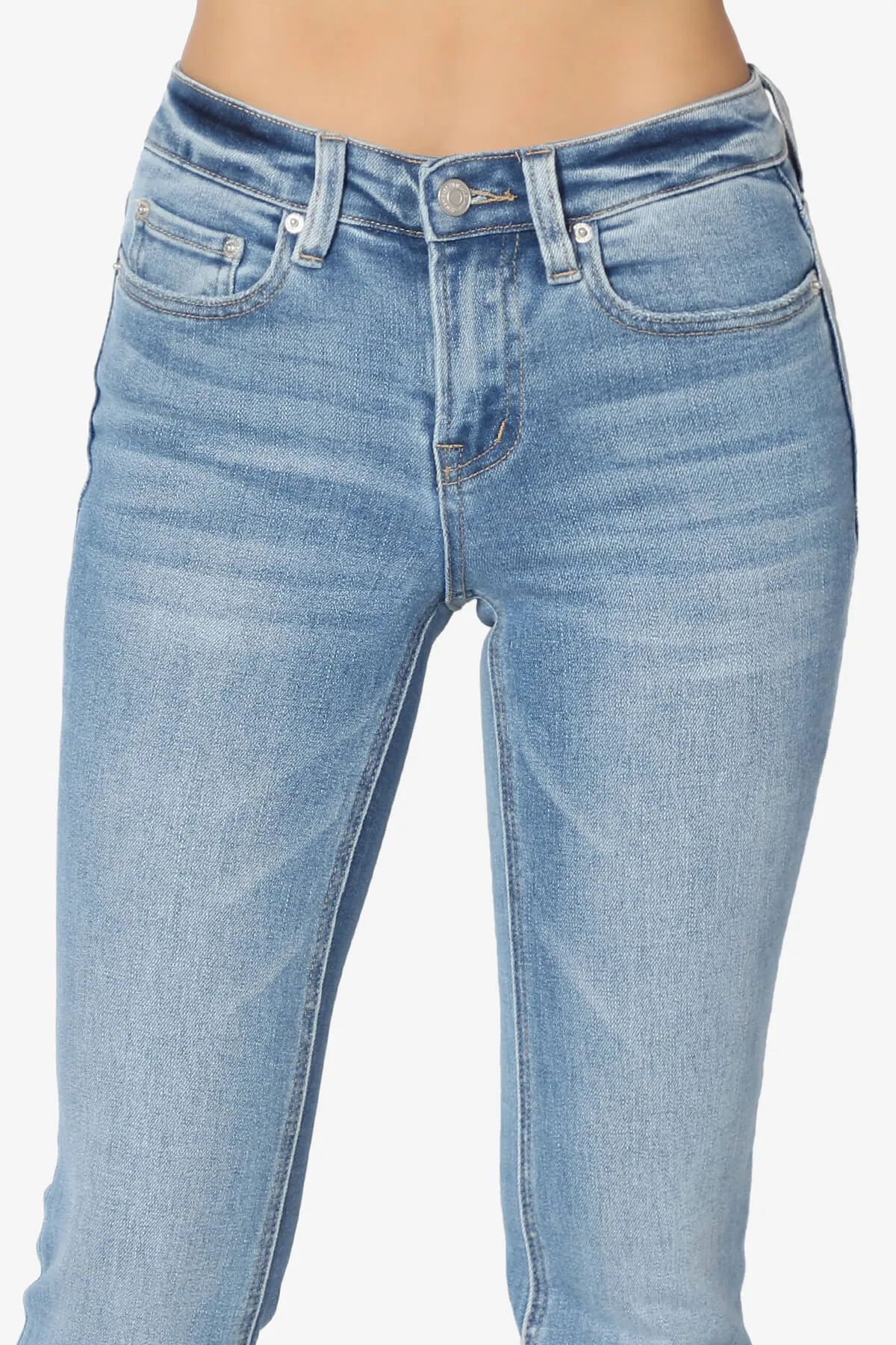 Swan Mid Rise Stretch Denim Bootcut Jeans