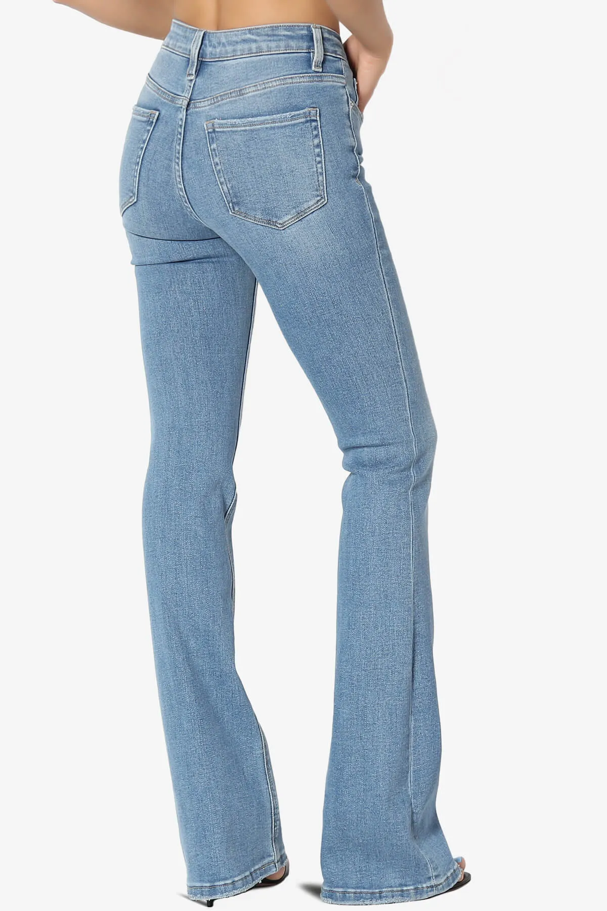 Swan Mid Rise Stretch Denim Bootcut Jeans