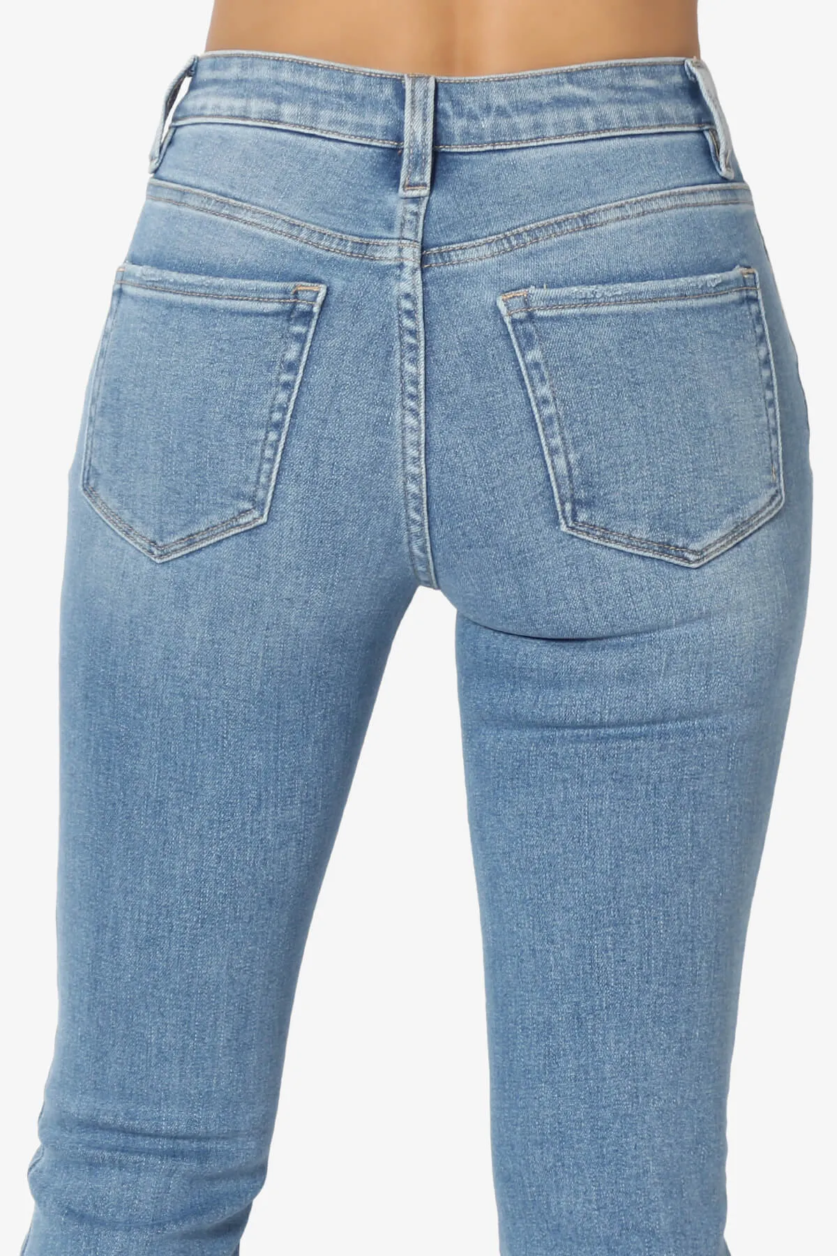 Swan Mid Rise Stretch Denim Bootcut Jeans