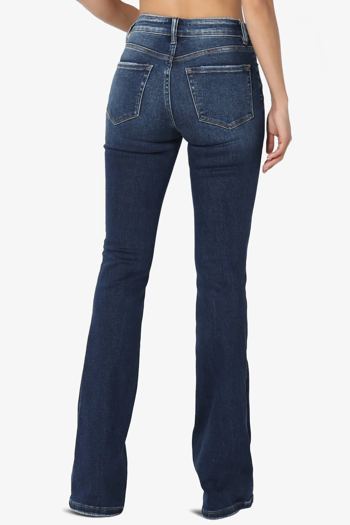 Swan Mid Rise Stretch Denim Bootcut Jeans