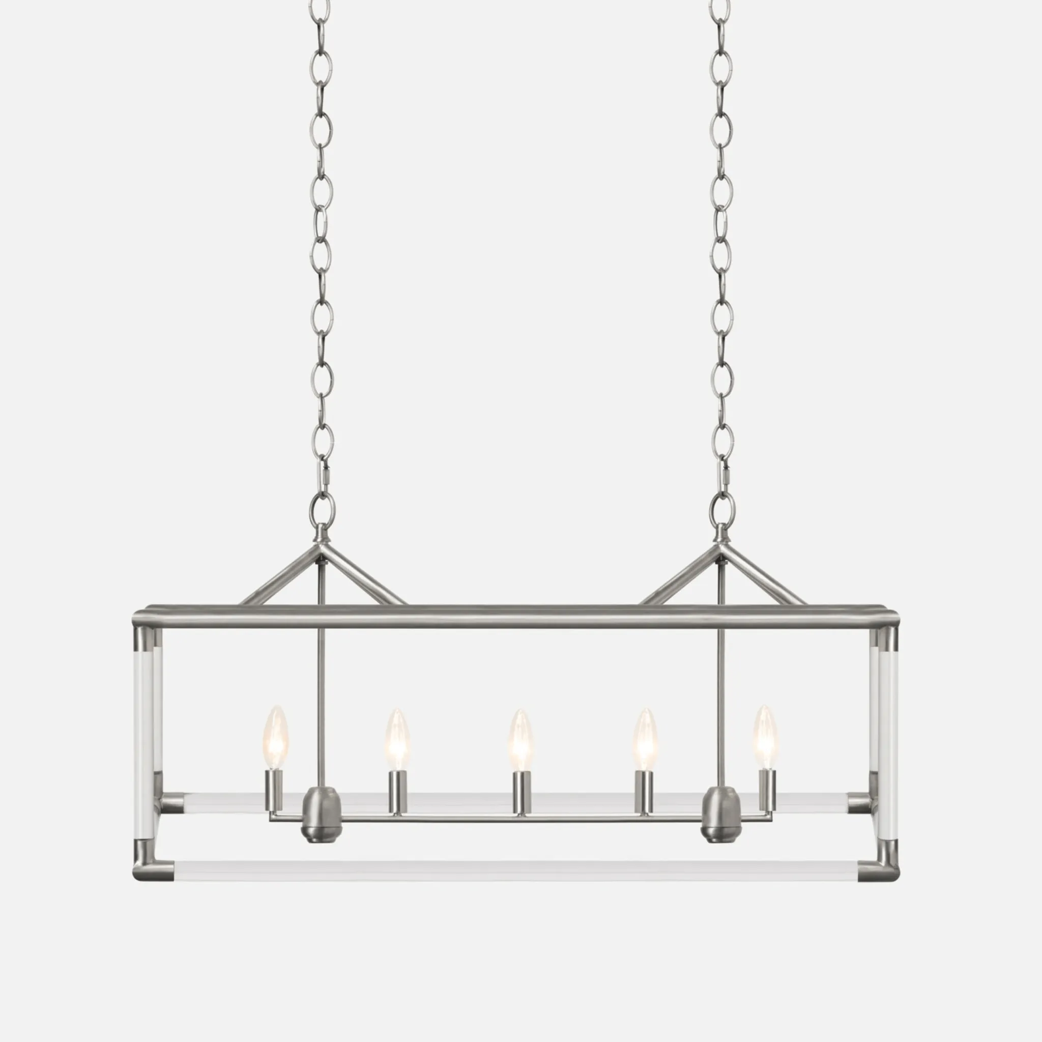 Teagan Matte Nickel Lantern Chandelier - Three Sizes