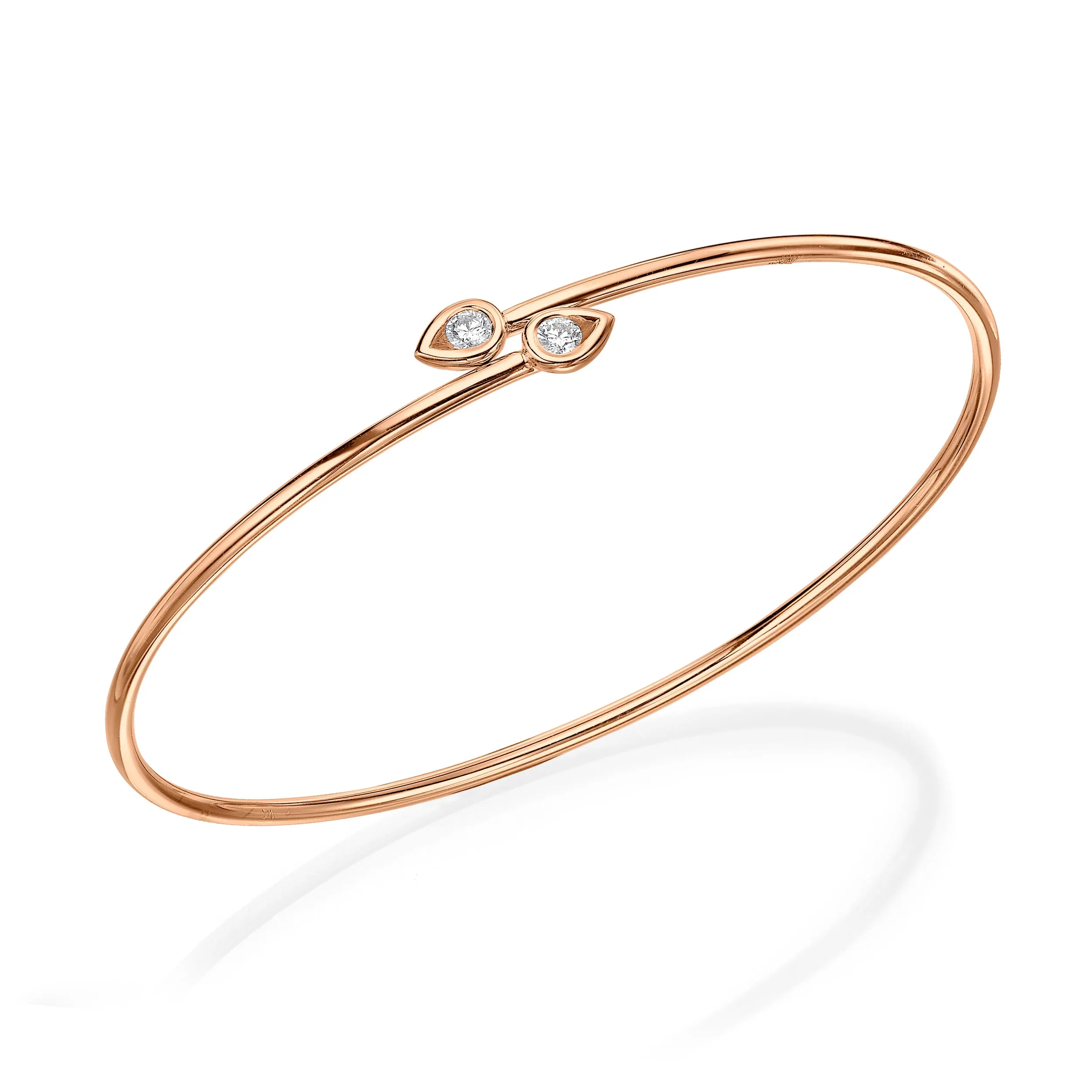 Teardrop Diamond Endcap Flexible Bangle