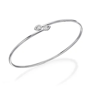 Teardrop Diamond Endcap Flexible Bangle