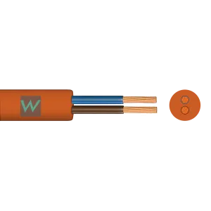 Time 3182Y 2 Core Round Flexible 1.0mm Orange Cable - 50M