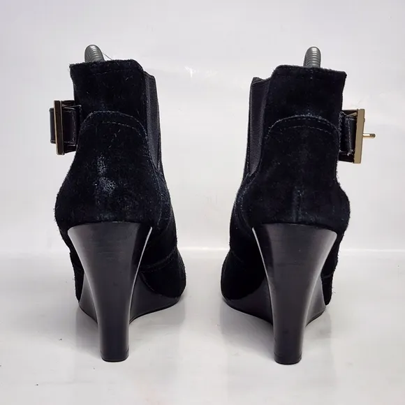 Tory Burch black suede ankle boots booties size 9.5