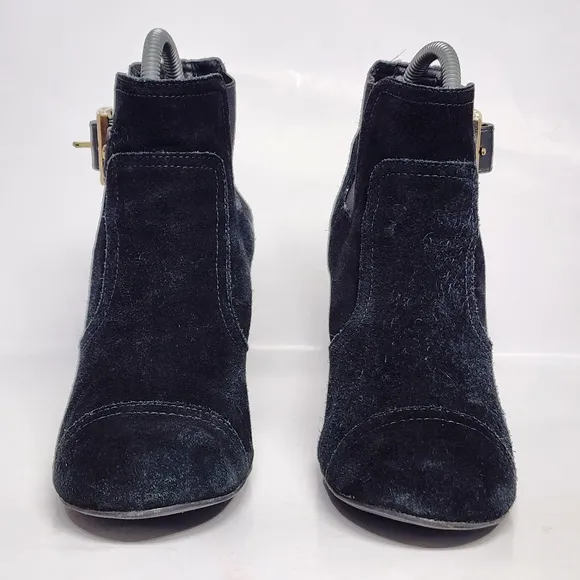 Tory Burch black suede ankle boots booties size 9.5