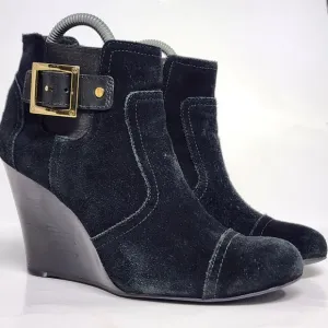 Tory Burch black suede ankle boots booties size 9.5