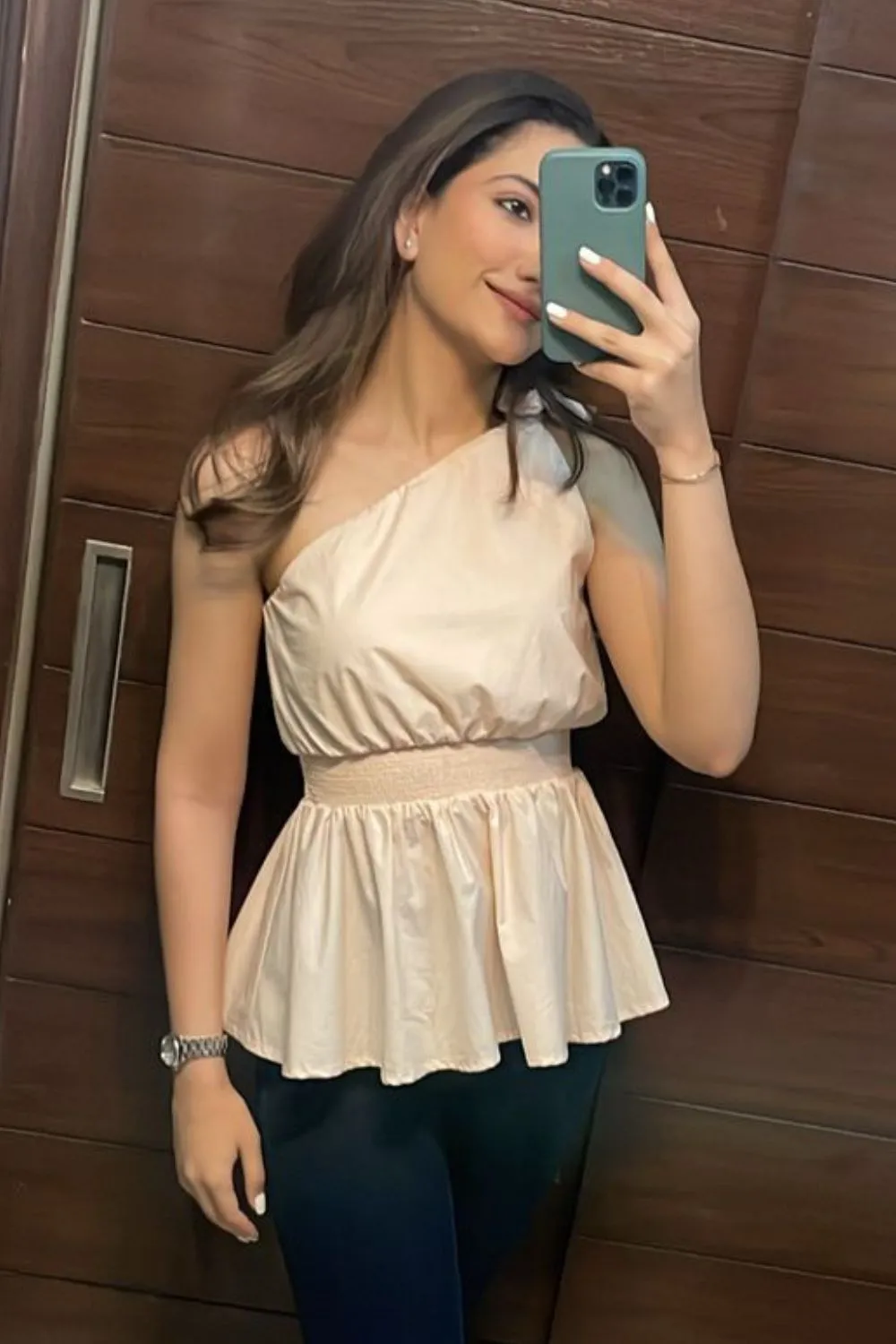 Tushita Mehta In Our Lucy One Shoulder Top