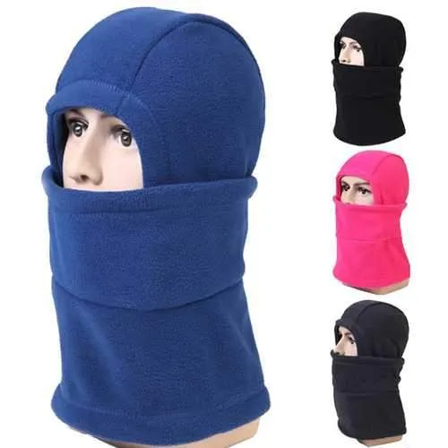 Unisex Full Face Mask Fleece Cap Neck Warmer Hood Plush Lining Winter Sports Multifunctional Ski Hat