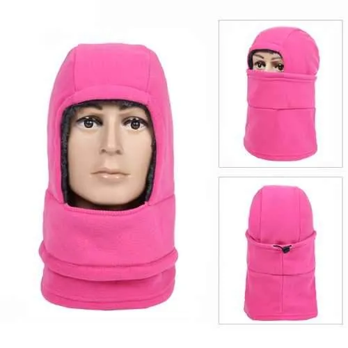 Unisex Full Face Mask Fleece Cap Neck Warmer Hood Plush Lining Winter Sports Multifunctional Ski Hat