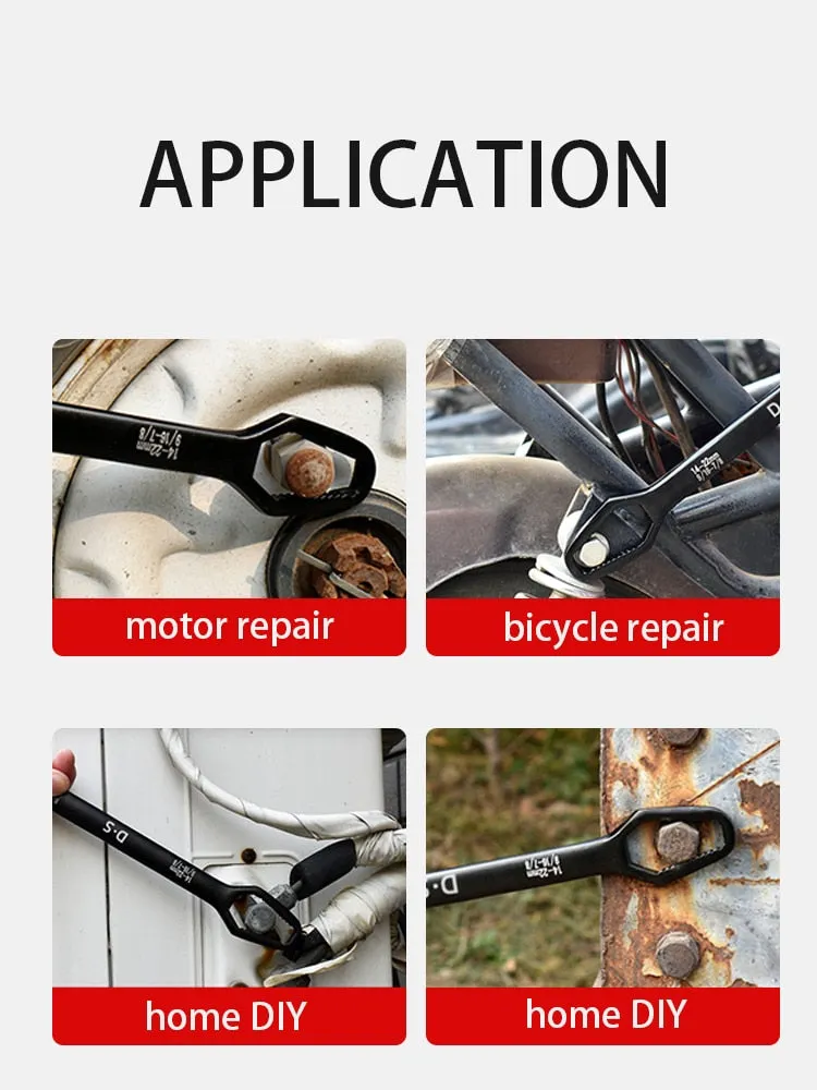 Universal Torx Wrench 8-22mm Self-tightening Adjustable Glasses Wrench Double End Multifunctional Spanner Hand Repair Tools