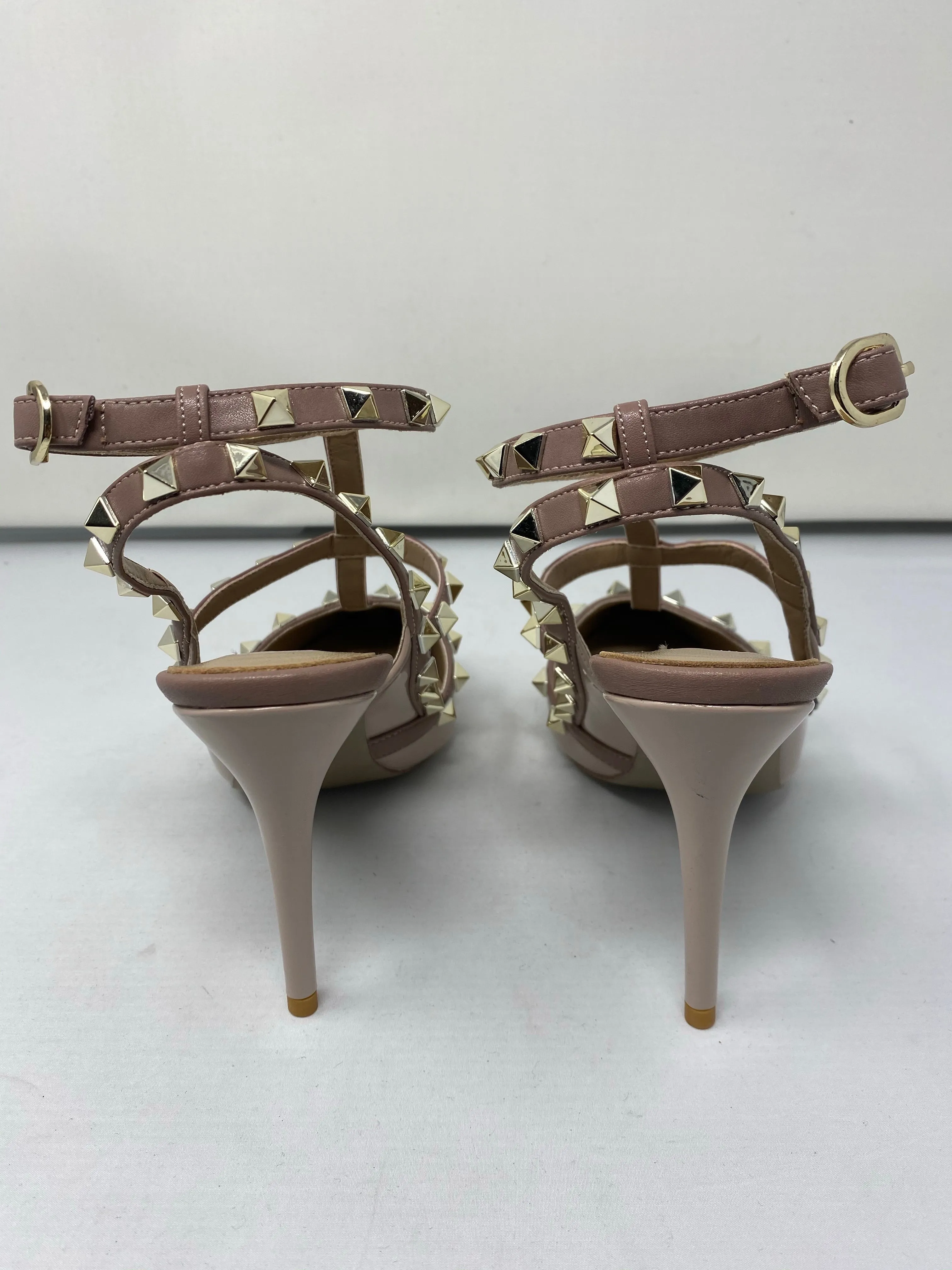 Valentino Two Toned Neutral Rockstud with Gold Hardware